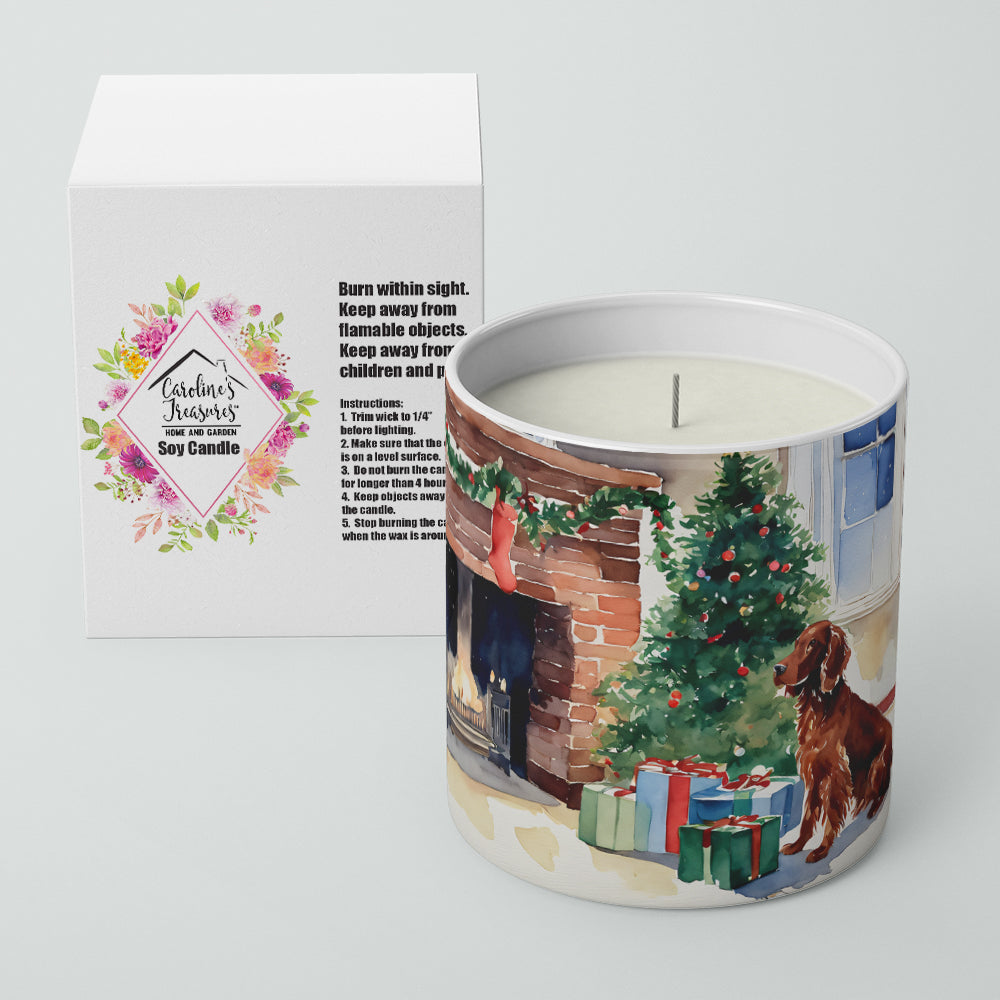 Irish Setter Cozy Christmas Decorative Soy Candle Nature Soy Wax Essential Oil Home Decor Ideal for Bedroom Kitchen Bath Office Gift, 10 oz