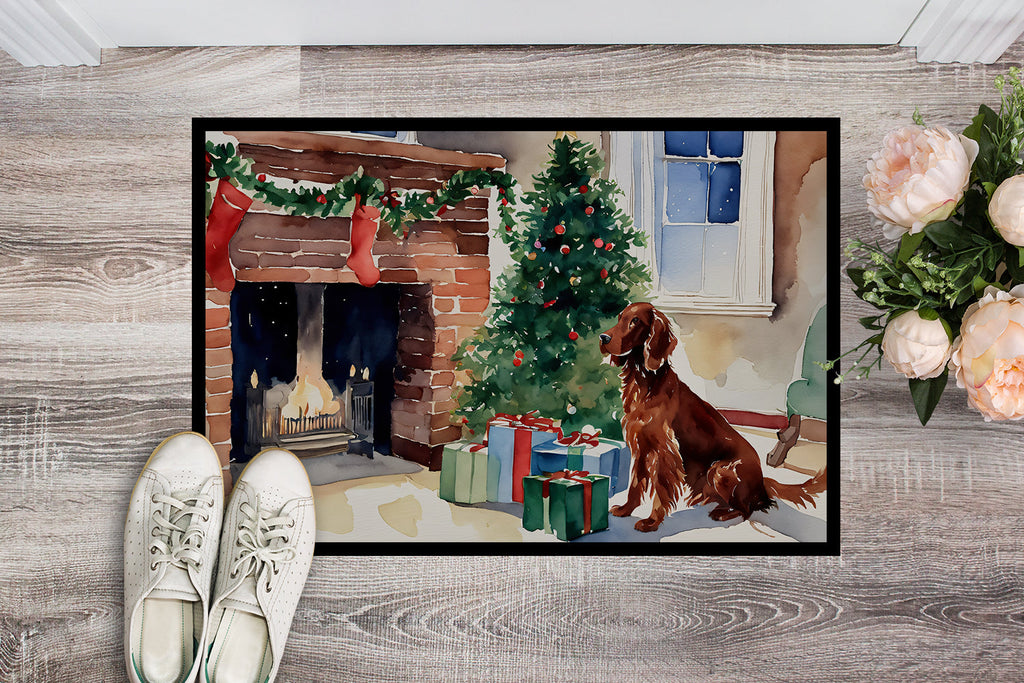 Irish Setter Cozy Christmas Doormat Indoor Outdoor 24H X 36W Front Door Mat Rugs for Entryway, Non Slip Washable Low Pile,