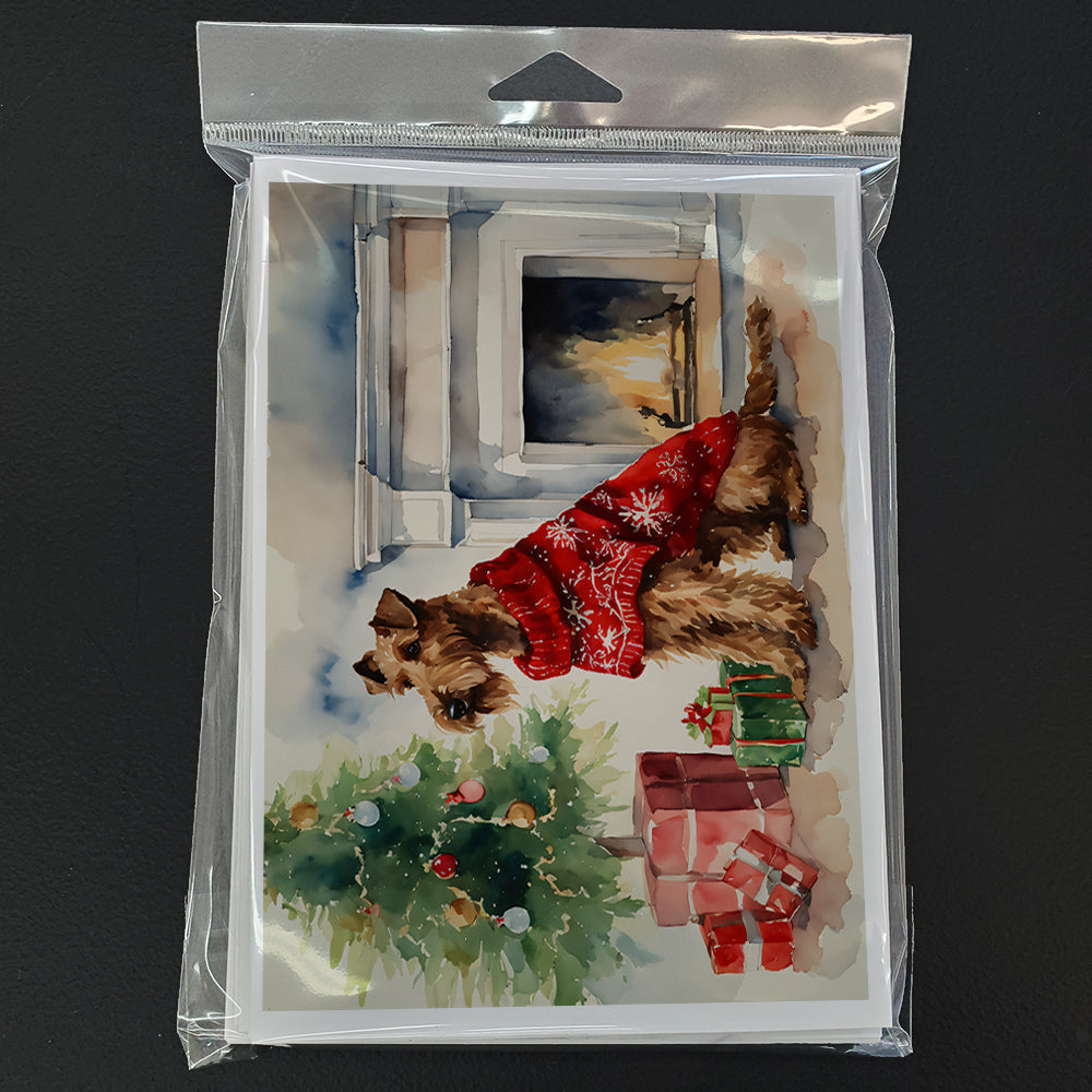 Irish Terrier Cozy Christmas Greeting Cards Pack of 8 Blank Cards with Envelopes Whimsical A7 Size 5x7