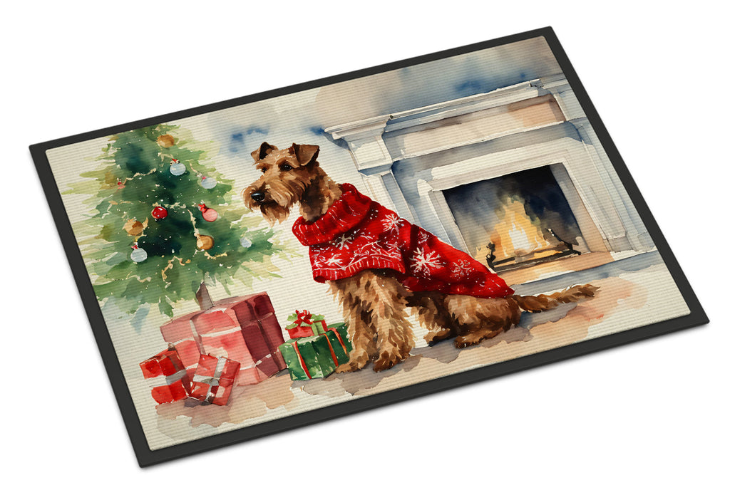 Irish Terrier Cozy Christmas Doormat Indoor Outdoor 24H X 36W Front Door Mat Rugs for Entryway, Non Slip Washable Low Pile,
