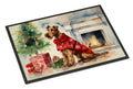Irish Terrier Cozy Christmas Doormat Indoor Outdoor 24H X 36W Front Door Mat Rugs for Entryway, Non Slip Washable Low Pile,