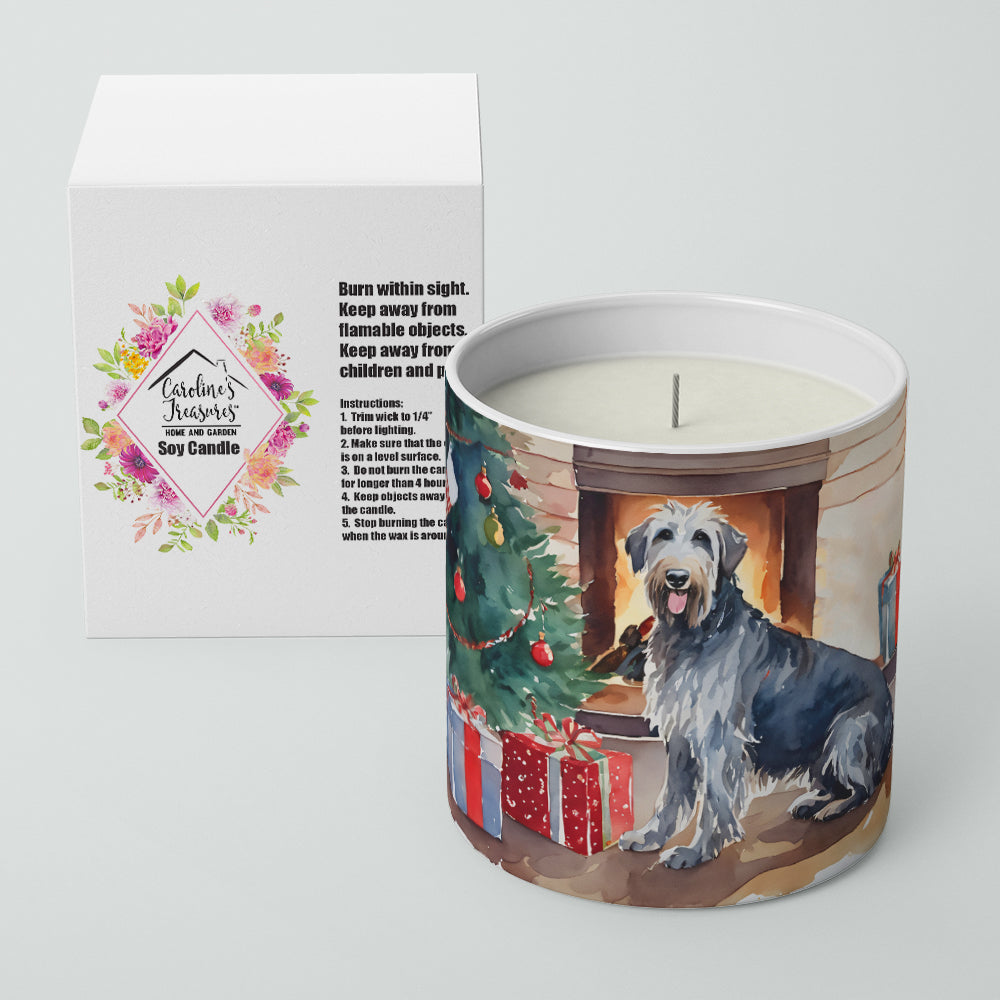 Irish Wolfhound Cozy Christmas Decorative Soy Candle Nature Soy Wax Essential Oil Home Decor Ideal for Bedroom Kitchen Bath Office Gift, 10 oz