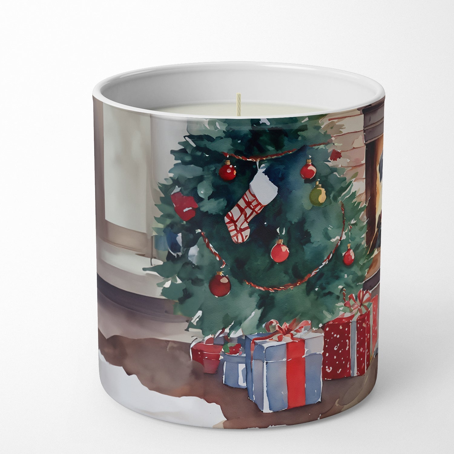 Irish Wolfhound Cozy Christmas Decorative Soy Candle Nature Soy Wax Essential Oil Home Decor Ideal for Bedroom Kitchen Bath Office Gift, 10 oz