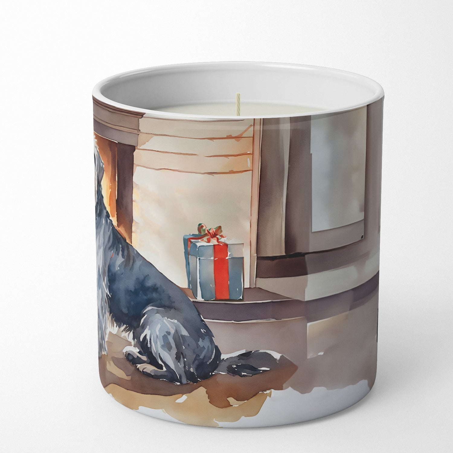 Irish Wolfhound Cozy Christmas Decorative Soy Candle Nature Soy Wax Essential Oil Home Decor Ideal for Bedroom Kitchen Bath Office Gift, 10 oz