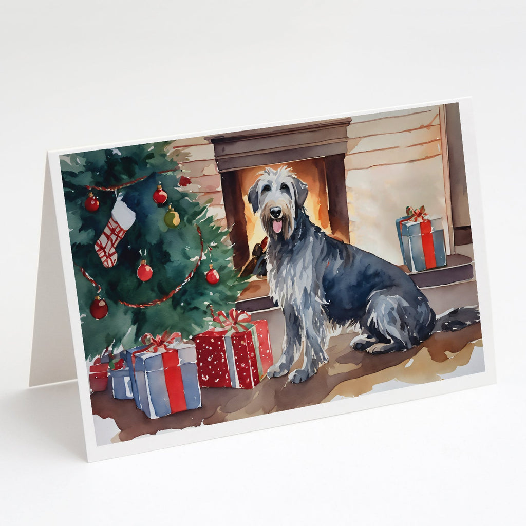 Irish Wolfhound Cozy Christmas Greeting Cards Pack of 8 Blank Cards with Envelopes Whimsical A7 Size 5x7