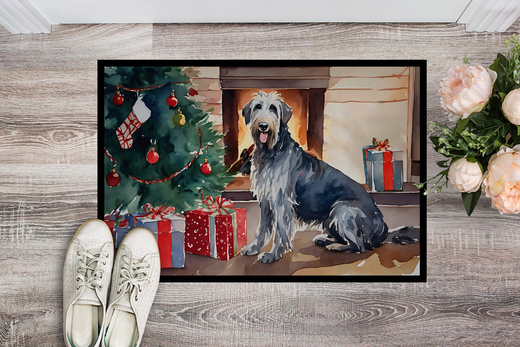 Irish Wolfhound Cozy Christmas Doormat Indoor Outdoor 24H X 36W Front Door Mat Rugs for Entryway, Non Slip Washable Low Pile,