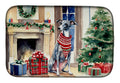Italian Greyhound Cozy Christmas Dish Drying Mat Absorbent Dish Drying Mat Pad for Kitchen Counter Dish Drainer Mat for Countertop, 14 x 21", Multicolor