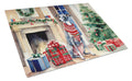 Italian Greyhound Cozy Christmas Cutting Board Tempered Glass Kitchen Cutting Surface, Heat Resistant Chopping, Non-Slip Feet, Food Prep & Serving