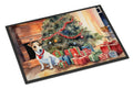 Jack Russell Terrier Cozy Christmas Doormat Indoor Outdoor 18H X 27W Front Door Mat Rugs for Entryway, Non Slip Washable