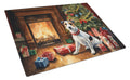Jack Russell Terrier Cozy Christmas Cutting Board Tempered Glass Kitchen Cutting Surface, Heat Resistant Chopping, Non-Slip Feet, Food Prep & Serving