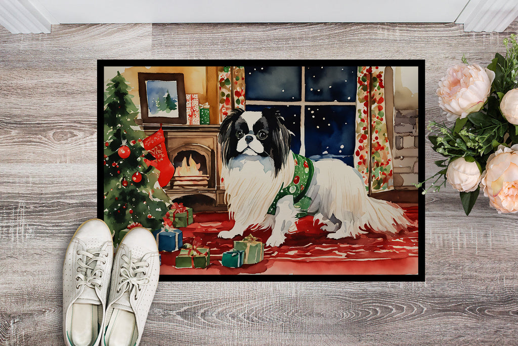 Japanese Chin Cozy Christmas Doormat Indoor Outdoor 24H X 36W Front Door Mat Rugs for Entryway, Non Slip Washable Low Pile,
