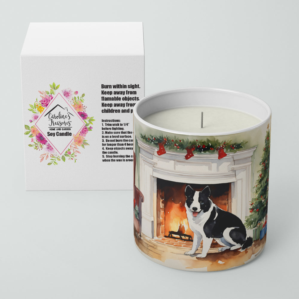 Karelian Bear Dog Cozy Christmas Decorative Soy Candle Nature Soy Wax Essential Oil Home Decor Ideal for Bedroom Kitchen Bath Office Gift, 10 oz