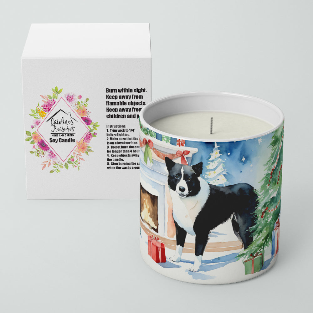 Karelian Bear Dog Cozy Christmas Decorative Soy Candle Nature Soy Wax Essential Oil Home Decor Ideal for Bedroom Kitchen Bath Office Gift, 10 oz