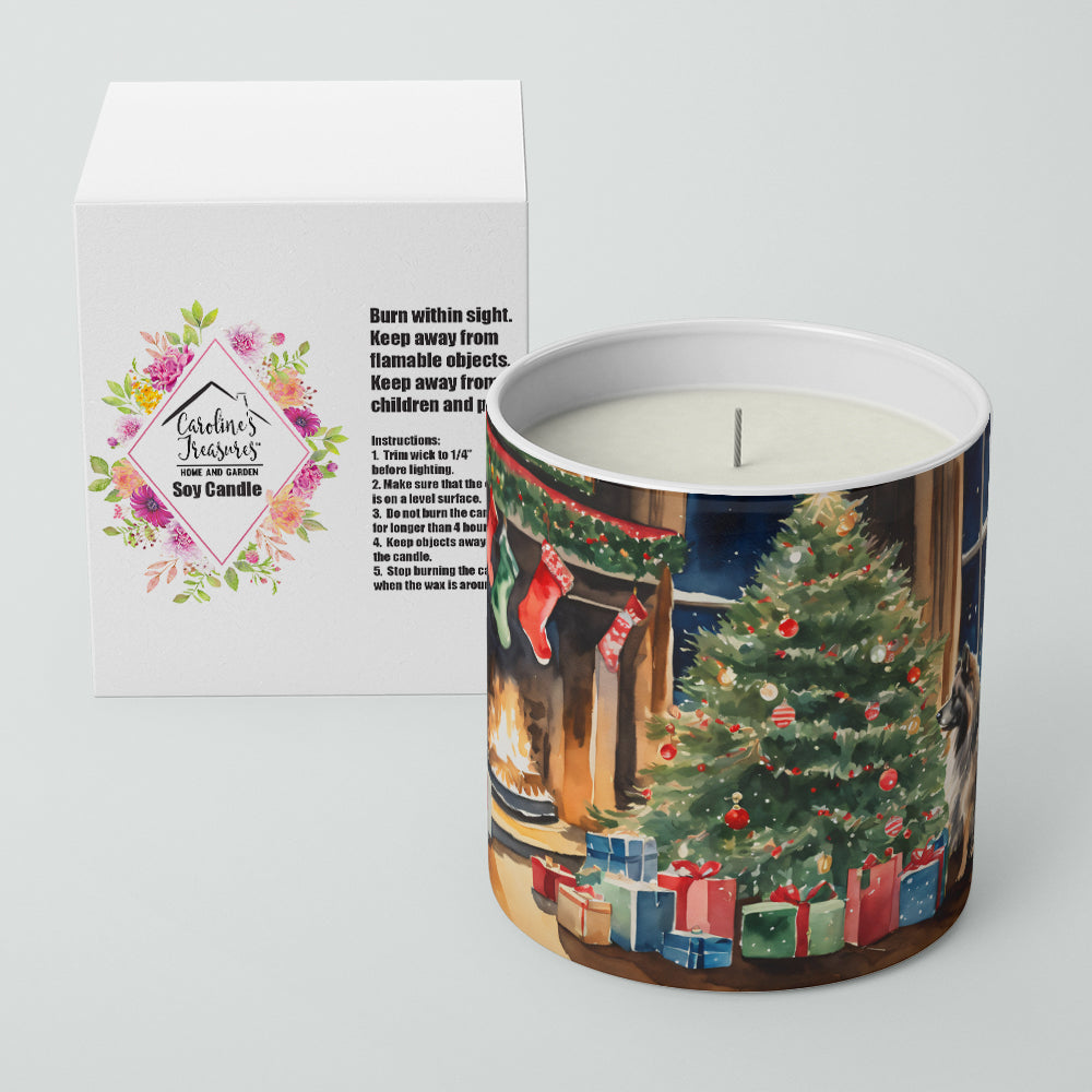 Keeshond Cozy Christmas Decorative Soy Candle Nature Soy Wax Essential Oil Home Decor Ideal for Bedroom Kitchen Bath Office Gift, 10 oz