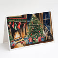Keeshond Cozy Christmas Greeting Cards Pack of 8 Blank Cards with Envelopes Whimsical A7 Size 5x7
