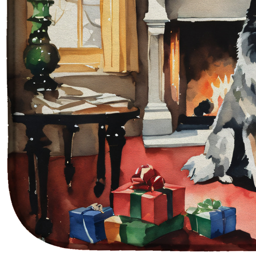 Keeshond Cozy Christmas Dish Drying Mat Absorbent Dish Drying Mat Pad for Kitchen Counter Dish Drainer Mat for Countertop, 14 x 21", Multicolor