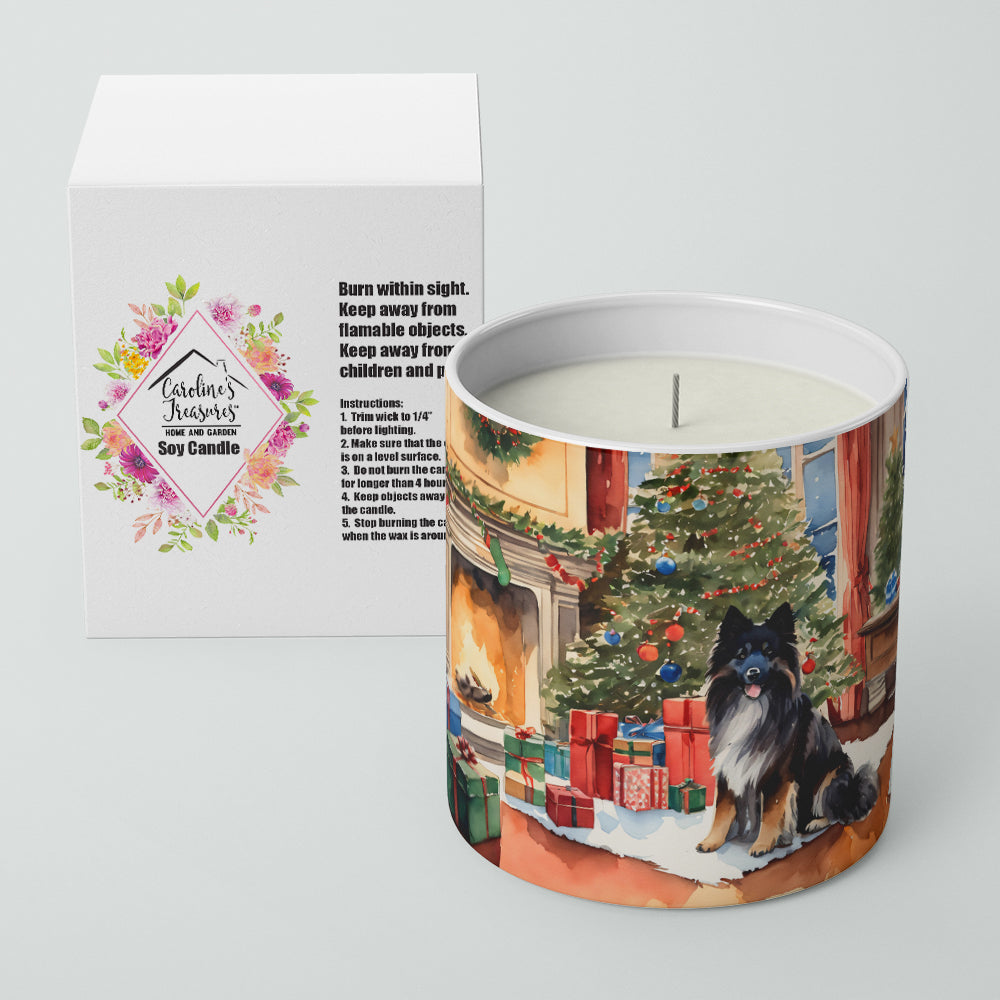 Keeshond Cozy Christmas Decorative Soy Candle Nature Soy Wax Essential Oil Home Decor Ideal for Bedroom Kitchen Bath Office Gift, 10 oz