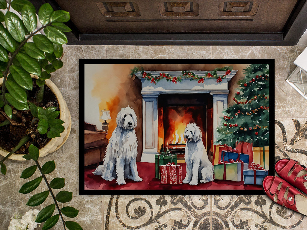 Komondor Cozy Christmas Doormat Indoor Outdoor 24H X 36W Front Door Mat Rugs for Entryway, Non Slip Washable Low Pile,