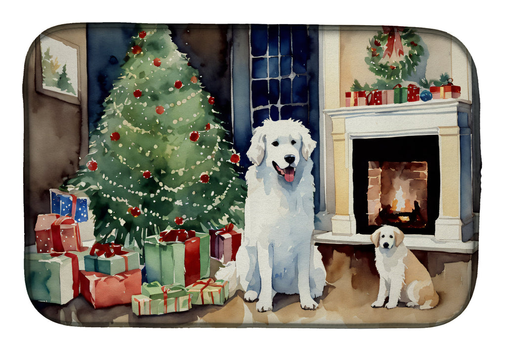Kuvasz Cozy Christmas Dish Drying Mat Absorbent Dish Drying Mat Pad for Kitchen Counter Dish Drainer Mat for Countertop, 14 x 21", Multicolor