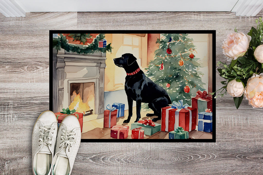 Labrador Retriever Cozy Christmas Doormat Indoor Outdoor 18H X 27W Front Door Mat Rugs for Entryway, Non Slip Washable