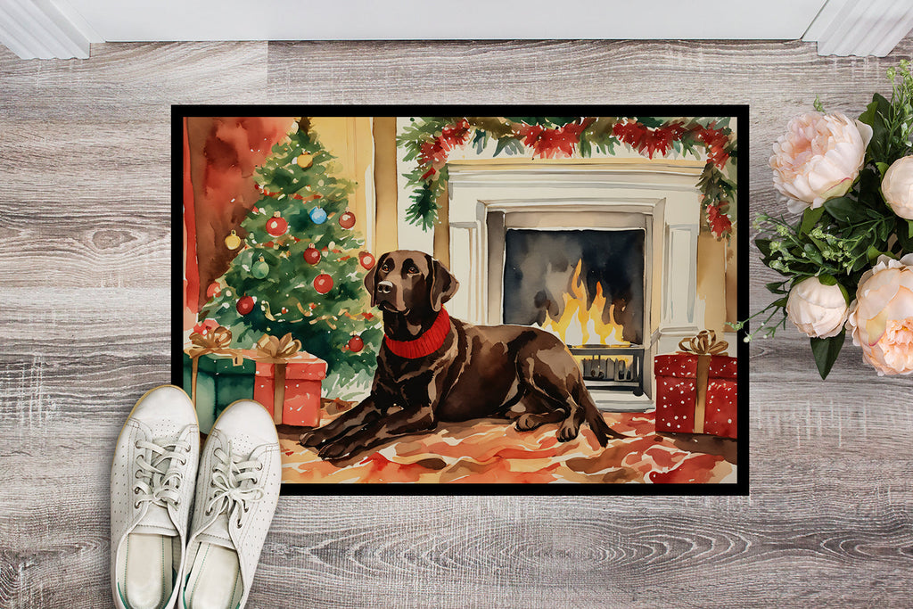 Labrador Retriever Cozy Christmas Doormat Indoor Outdoor 24H X 36W Front Door Mat Rugs for Entryway, Non Slip Washable Low Pile,