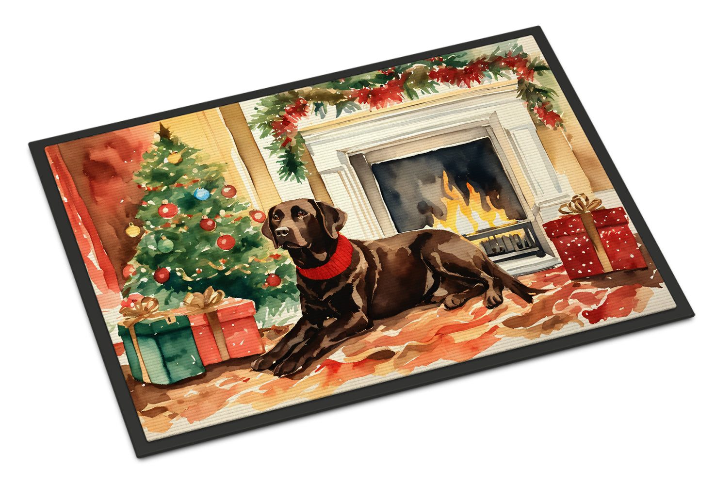 Labrador Retriever Cozy Christmas Doormat Indoor Outdoor 18H X 27W Front Door Mat Rugs for Entryway, Non Slip Washable