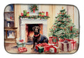 Labrador Retriever Cozy Christmas Dish Drying Mat Absorbent Dish Drying Mat Pad for Kitchen Counter Dish Drainer Mat for Countertop, 14 x 21", Multicolor