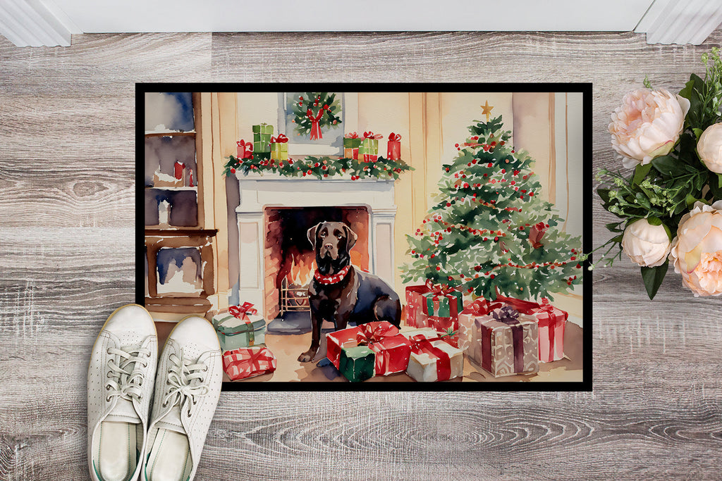 Labrador Retriever Cozy Christmas Doormat Indoor Outdoor 18H X 27W Front Door Mat Rugs for Entryway, Non Slip Washable