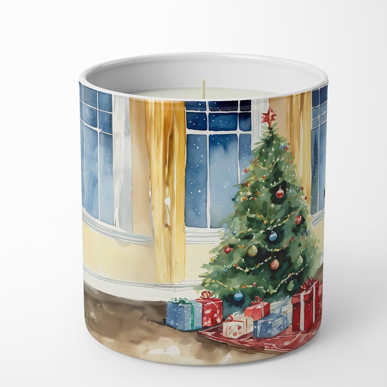 Labrador Retriever Cozy Christmas Decorative Soy Candle Nature Soy Wax Essential Oil Home Decor Ideal for Bedroom Kitchen Bath Office Gift, 10 oz
