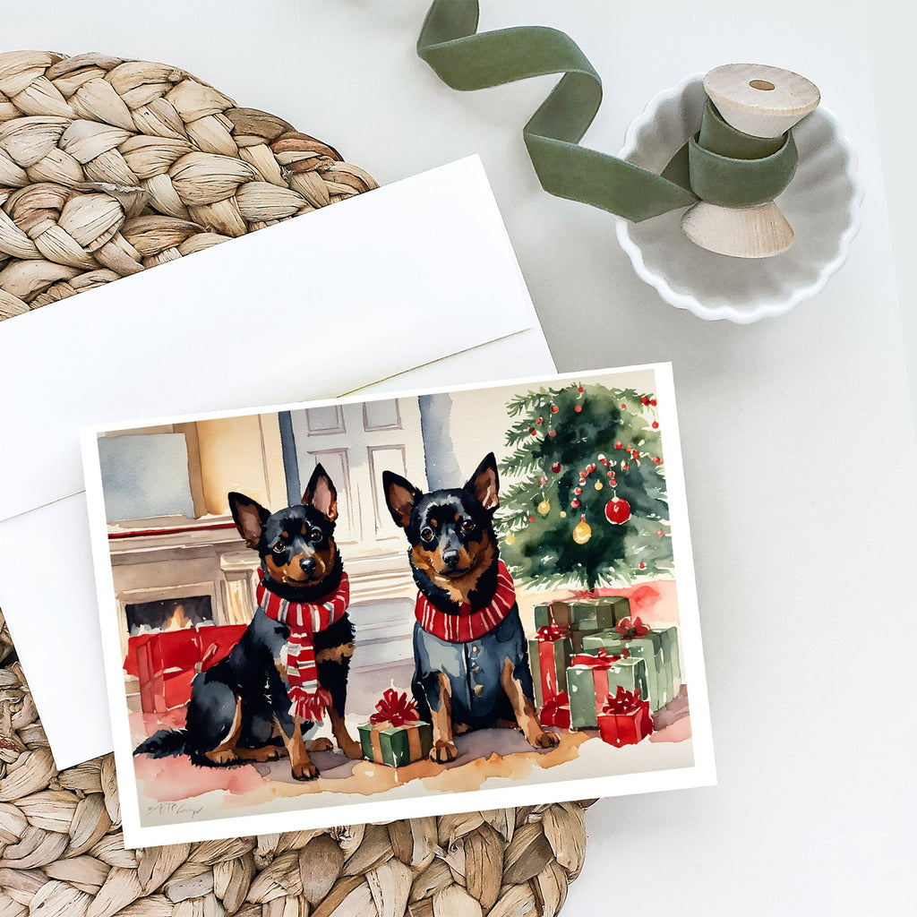 Lancashire Heeler Cozy Christmas Greeting Cards Pack of 8 Blank Cards with Envelopes Whimsical A7 Size 5x7