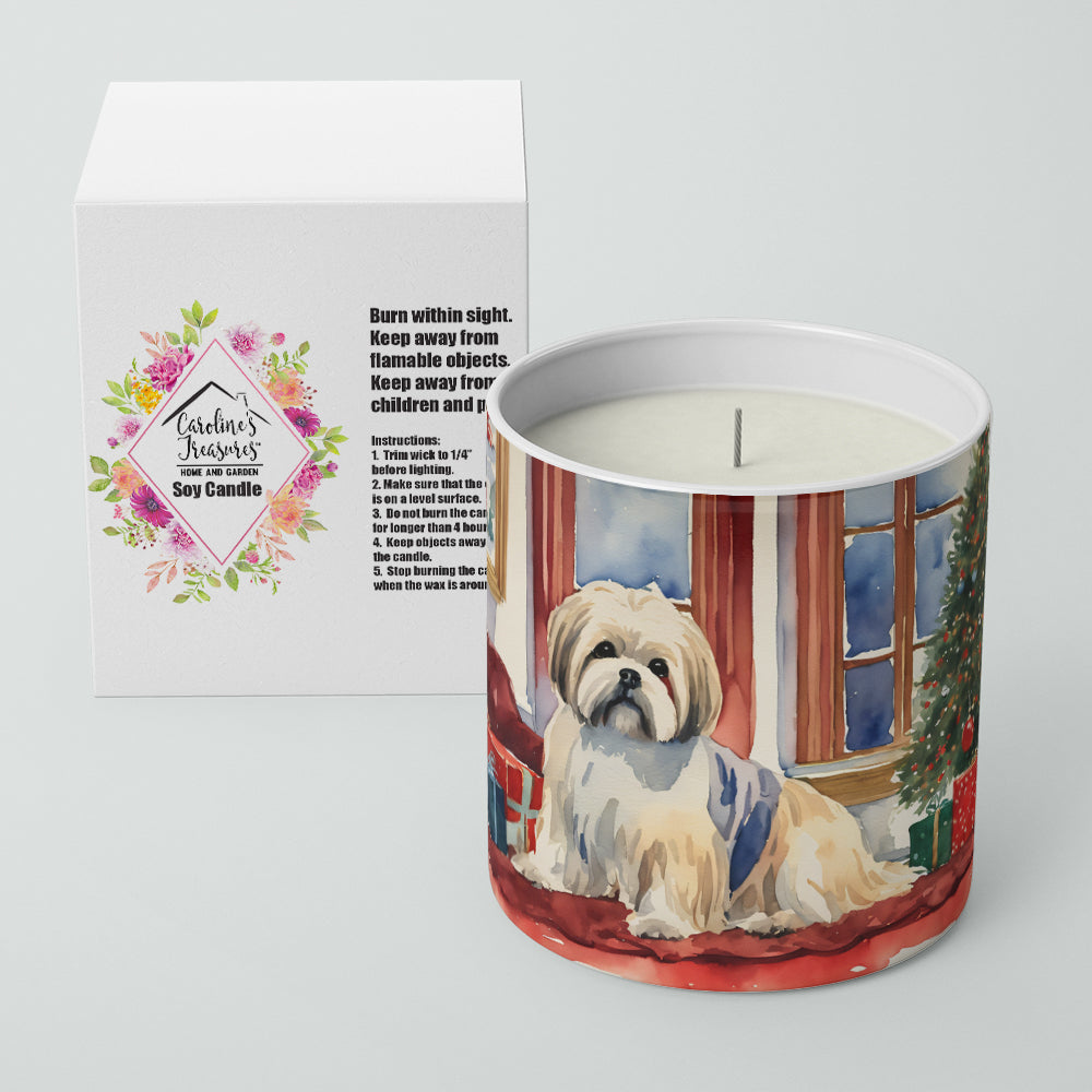 Lhasa Apso Cozy Christmas Decorative Soy Candle Nature Soy Wax Essential Oil Home Decor Ideal for Bedroom Kitchen Bath Office Gift, 10 oz