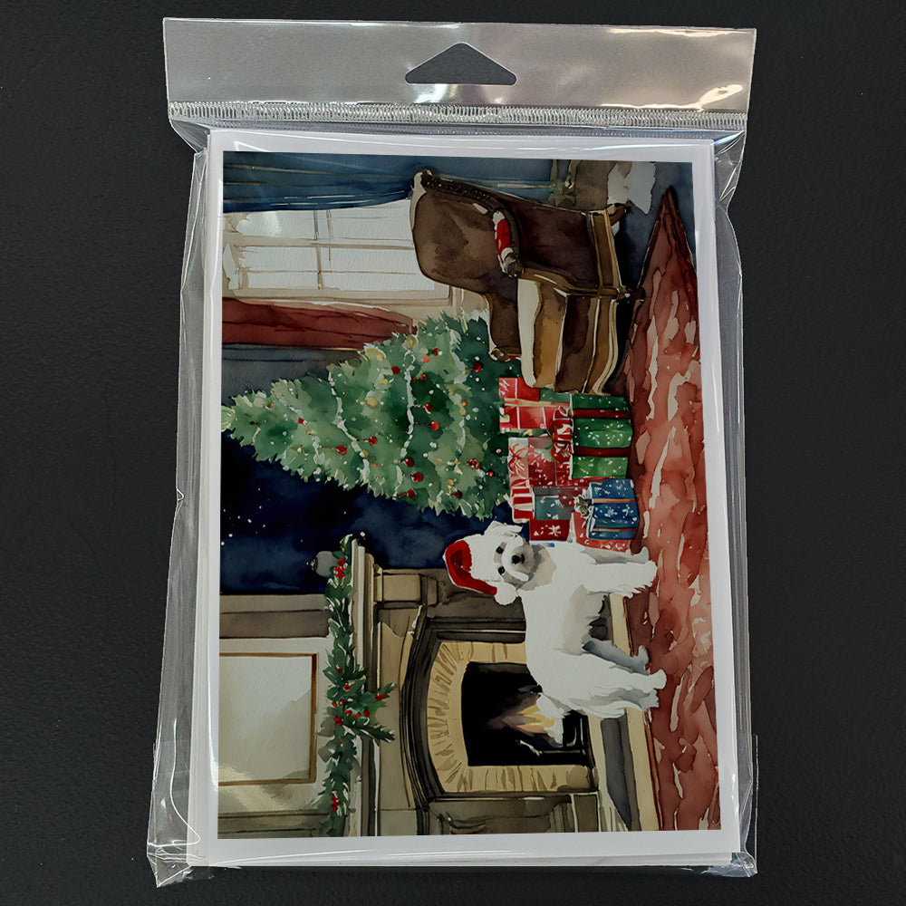 Maltese Cozy Christmas Greeting Cards Pack of 8 Blank Cards with Envelopes Whimsical A7 Size 5x7