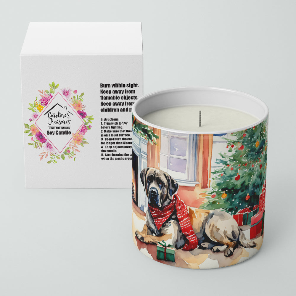 Mastiff Cozy Christmas Decorative Soy Candle Nature Soy Wax Essential Oil Home Decor Ideal for Bedroom Kitchen Bath Office Gift, 10 oz