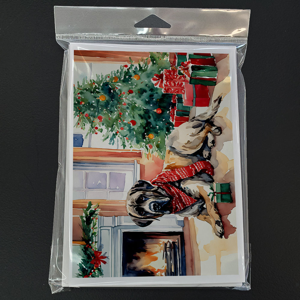 Mastiff Cozy Christmas Greeting Cards Pack of 8 Blank Cards with Envelopes Whimsical A7 Size 5x7