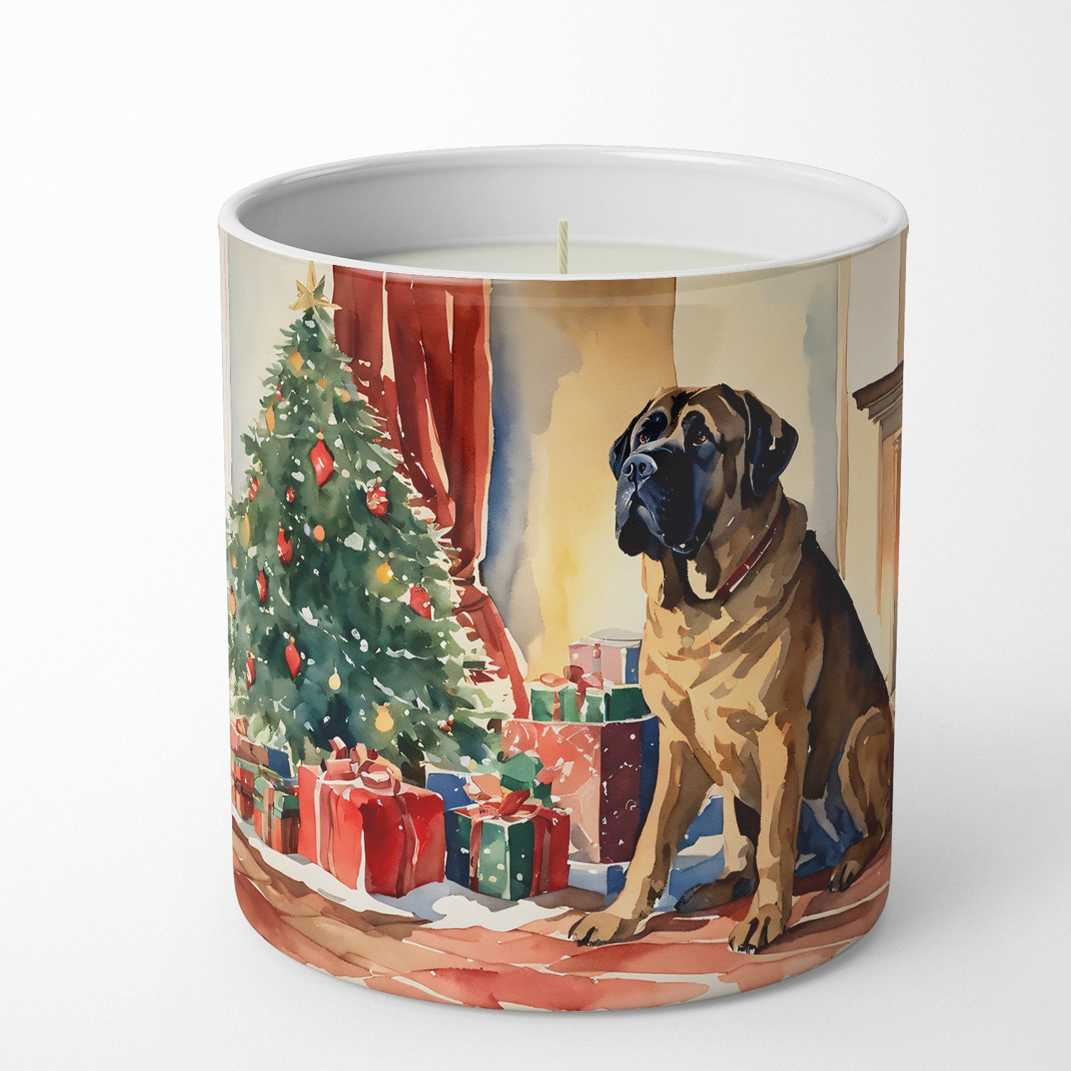 Mastiff Cozy Christmas Decorative Soy Candle Nature Soy Wax Essential Oil Home Decor Ideal for Bedroom Kitchen Bath Office Gift, 10 oz