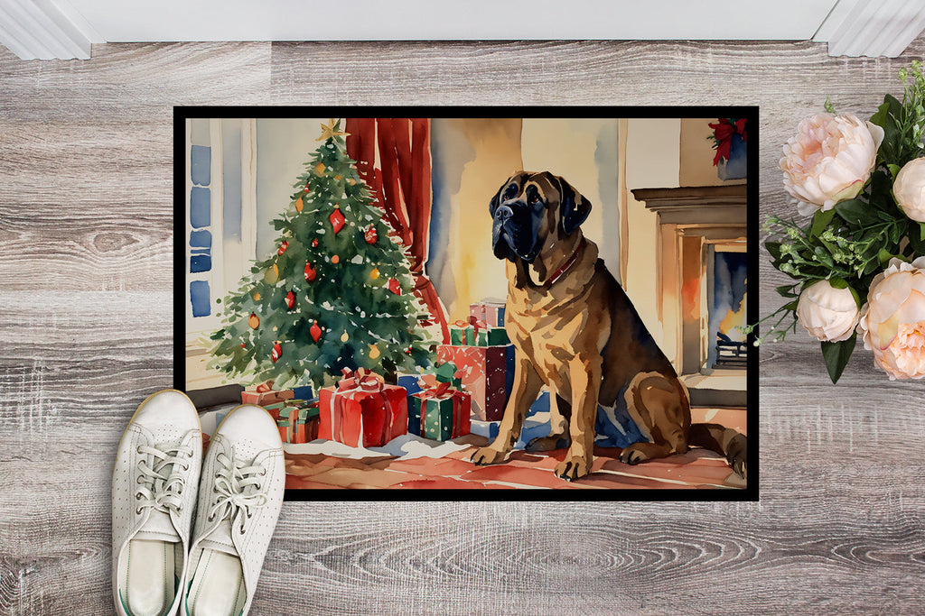 Mastiff Cozy Christmas Doormat Indoor Outdoor 24H X 36W Front Door Mat Rugs for Entryway, Non Slip Washable Low Pile,
