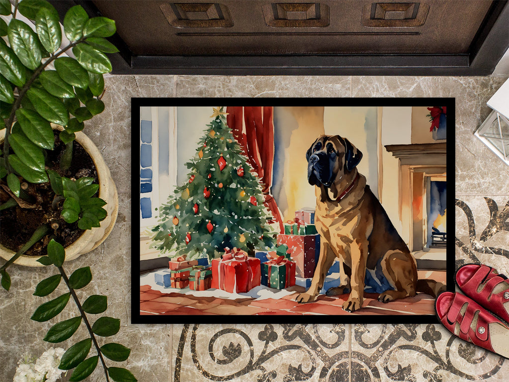 Mastiff Cozy Christmas Doormat Indoor Outdoor 24H X 36W Front Door Mat Rugs for Entryway, Non Slip Washable Low Pile,
