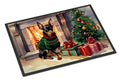 Miniature Pinscher Cozy Christmas Doormat Indoor Outdoor 18H X 27W Front Door Mat Rugs for Entryway, Non Slip Washable