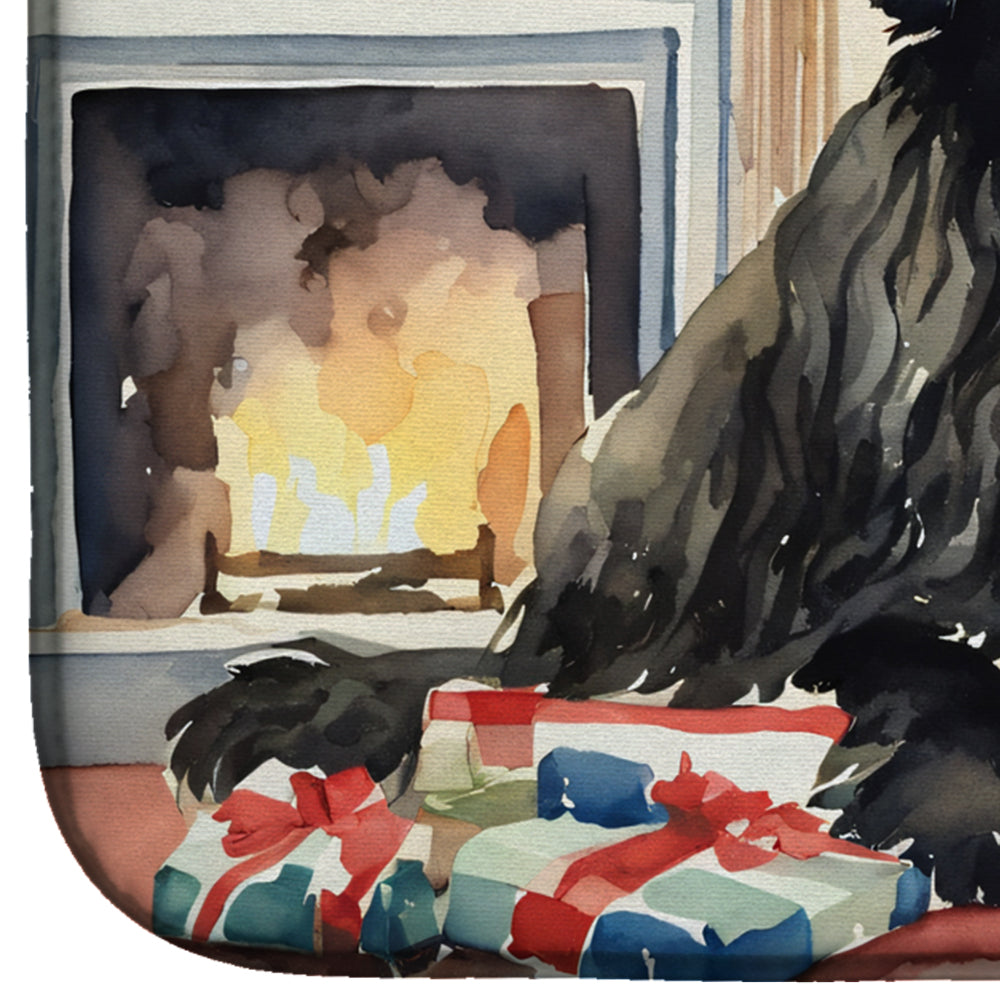 Newfoundland Cozy Christmas Dish Drying Mat Absorbent Dish Drying Mat Pad for Kitchen Counter Dish Drainer Mat for Countertop, 14 x 21", Multicolor