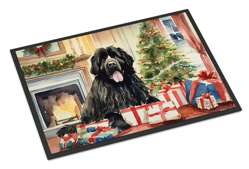 Newfoundland Cozy Christmas Doormat Indoor Outdoor 24H X 36W Front Door Mat Rugs for Entryway, Non Slip Washable Low Pile,