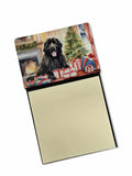 Newfoundland Cozy Christmas Watercolor Sticky Note Holder Refillable Dispenser Desk Accessory 3x3 Pad Gift