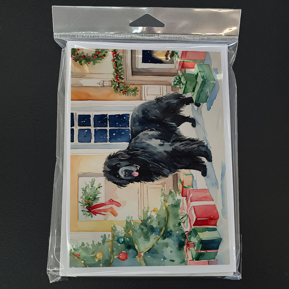 Newfoundland Cozy Christmas Greeting Cards Pack of 8 Blank Cards with Envelopes Whimsical A7 Size 5x7