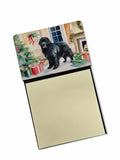 Newfoundland Cozy Christmas Watercolor Sticky Note Holder Refillable Dispenser Desk Accessory 3x3 Pad Gift