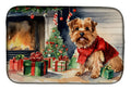 Norfolk Terrier Cozy Christmas Dish Drying Mat Absorbent Dish Drying Mat Pad for Kitchen Counter Dish Drainer Mat for Countertop, 14 x 21", Multicolor