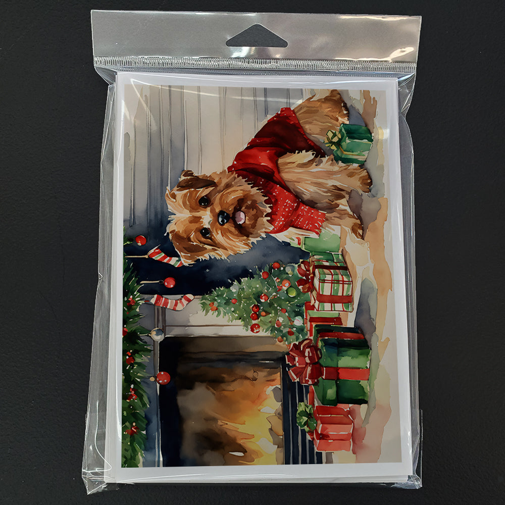 Norfolk Terrier Cozy Christmas Greeting Cards Pack of 8 Blank Cards with Envelopes Whimsical A7 Size 5x7