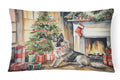 Norwegian Elkhound Cozy Christmas Decorative Throw Pillow 12x16 Indoor Outdoor Accent Cushion, Fabric Cover with Insert for Sofa, Bed, Porch & Living Room