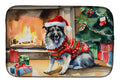 Norwegian Elkhound Cozy Christmas Dish Drying Mat Absorbent Dish Drying Mat Pad for Kitchen Counter Dish Drainer Mat for Countertop, 14 x 21", Multicolor