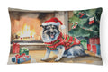 Norwegian Elkhound Cozy Christmas Decorative Throw Pillow 12x16 Indoor Outdoor Accent Cushion, Fabric Cover with Insert for Sofa, Bed, Porch & Living Room
