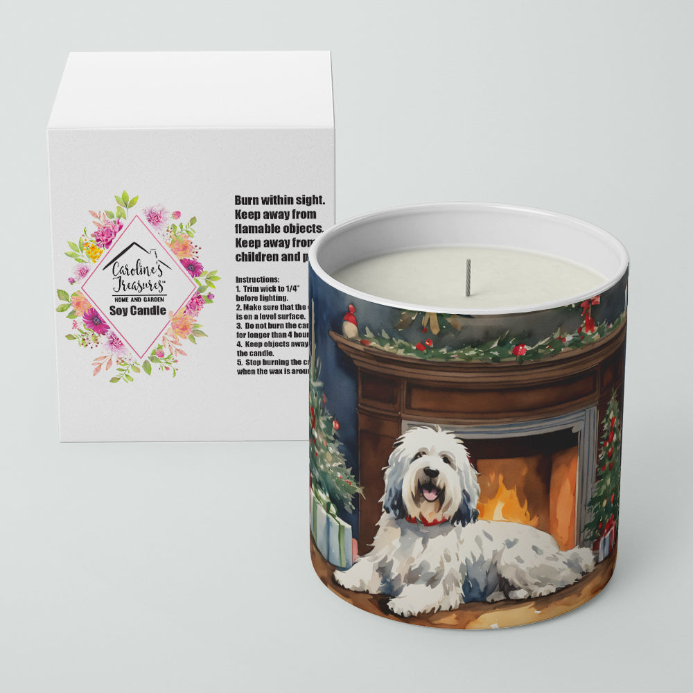 Old English Sheepdog Cozy Christmas Decorative Soy Candle Nature Soy Wax Essential Oil Home Decor Ideal for Bedroom Kitchen Bath Office Gift, 10 oz