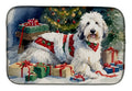 Old English Sheepdog Cozy Christmas Dish Drying Mat Absorbent Dish Drying Mat Pad for Kitchen Counter Dish Drainer Mat for Countertop, 14 x 21", Multicolor